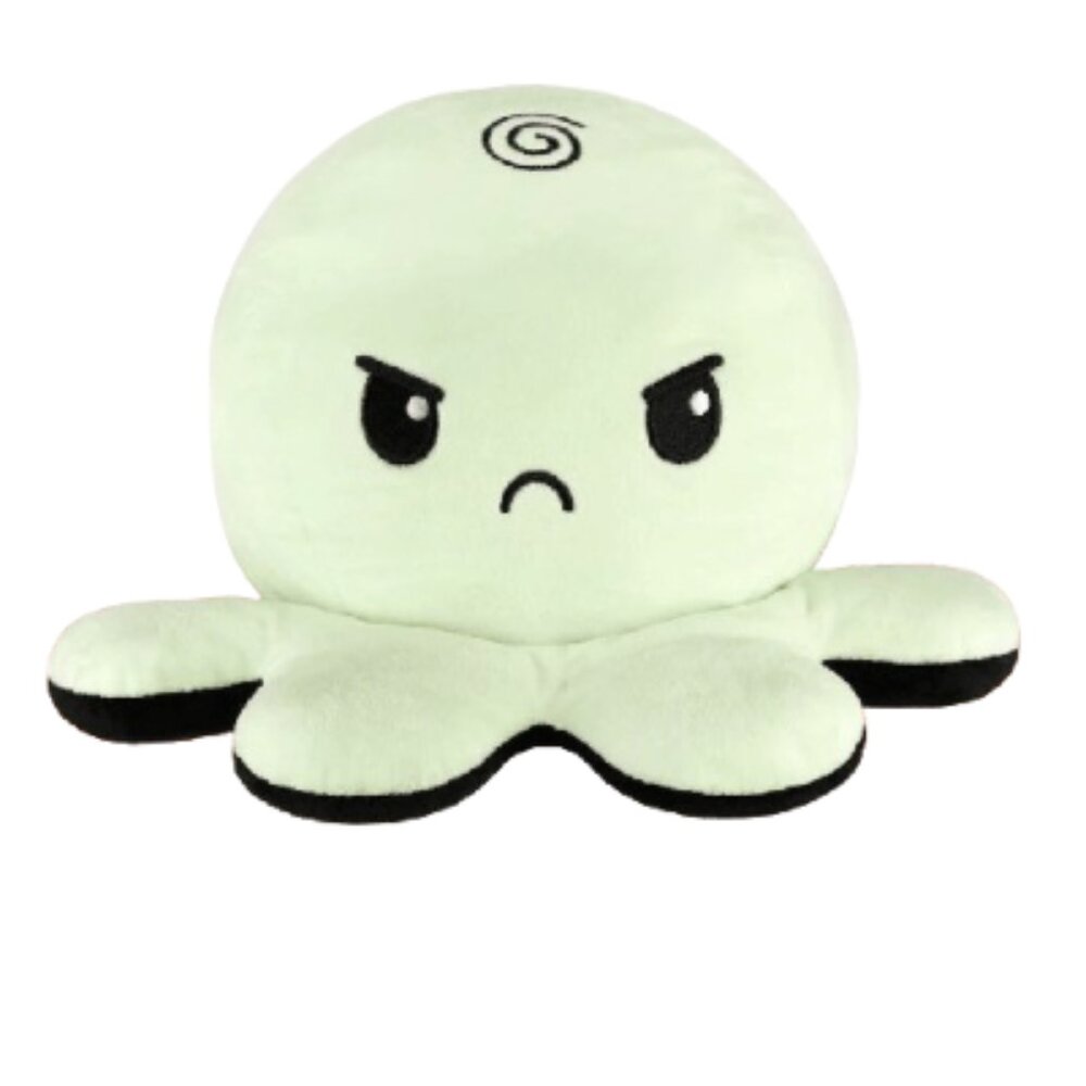 Big Reversible Octopus Plushie Green Glow in the Dark + Black Halloween Special